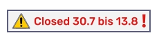 Closed 30.7 bis 13.8