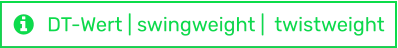 DT-Wert | swingweight |  twistweight
