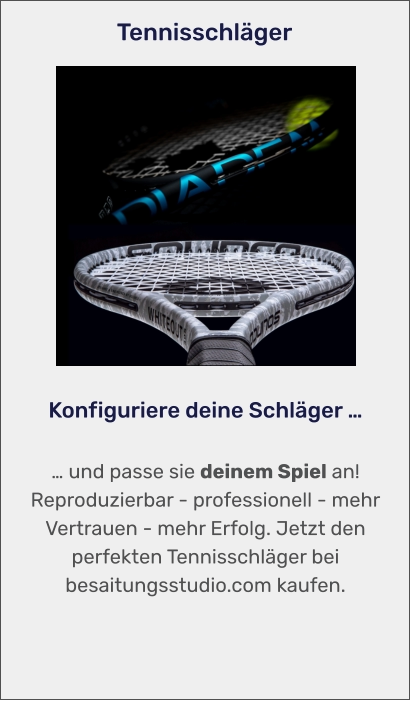 Tennisschläger mit personalisiertem Setup nach Maß