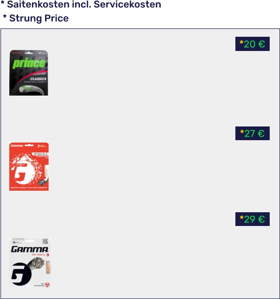 strings SynGut Tennissaiten