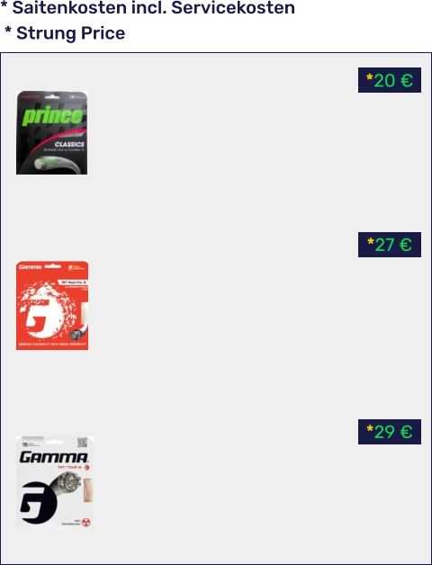 strings SynGut Tennissaiten