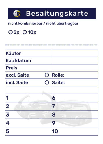 Besaitungsstudio Besaitungskarte